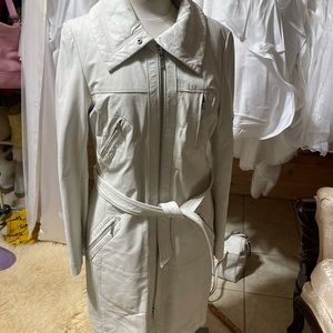 Danier white leather coat